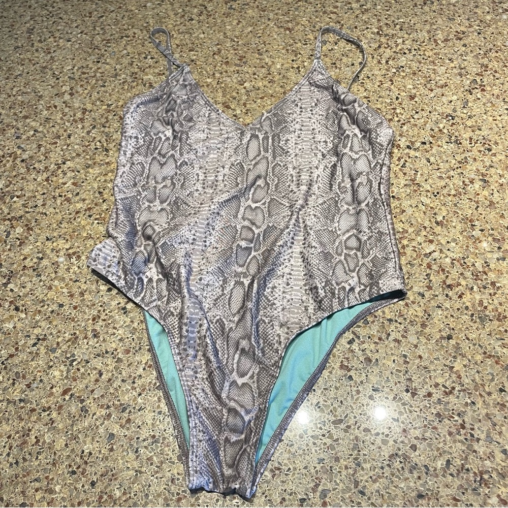 Salero Swim Snakeskin One Piece Large Swim Suit